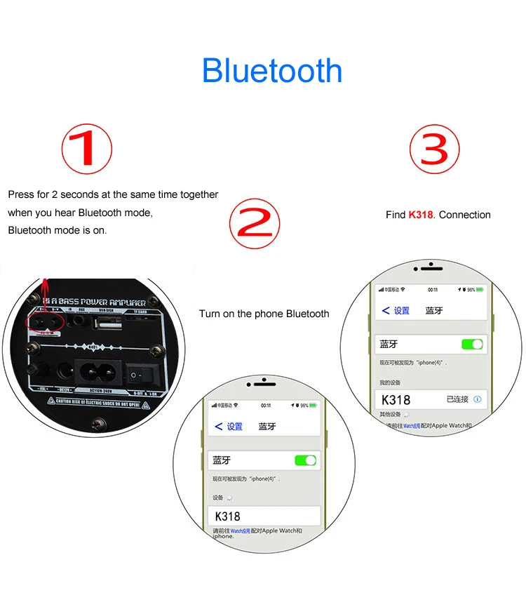 4 дюйма Bluetooth сабвуфер динамик автомобиля домашнего использования на мотоцикле аудио hi-fi НЧ-динамик полного диапазона Динамик TF воспроизведения музыки 12 V/220 v