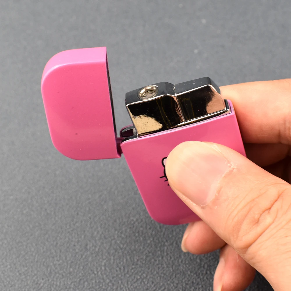 

Jet Pink Flame Torch Lighter Cartoon Cat Portable Metal Butane Gas Lighter Outdoor Windproof Cute Cigarette Lighter For Girls