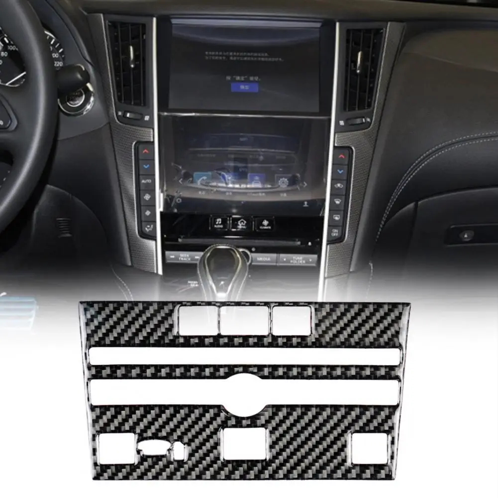 

Car Cover Trim Easy to Install Interior Upgrade Carbon Fiber Left-hand Drive Central Control CD Panel Sticker for Infiniti Q50 2