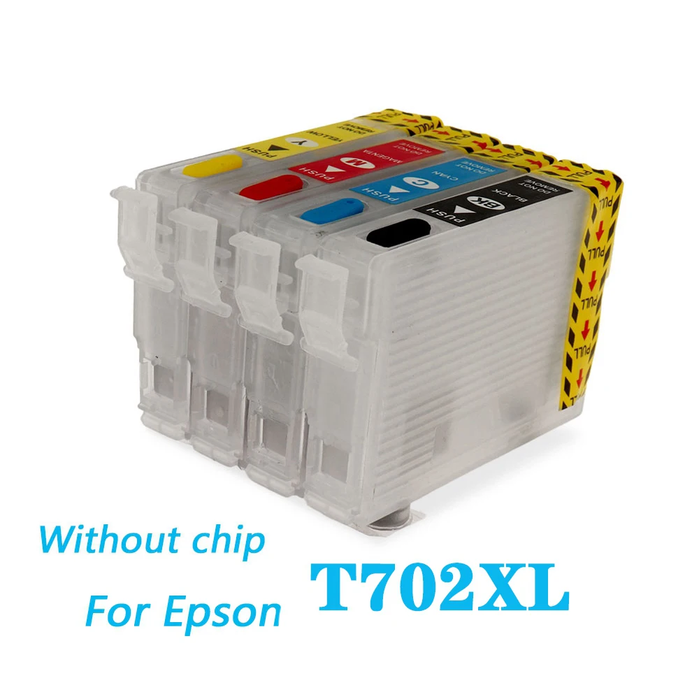 T702 T702XL перезаправляемый картридж без чипа для Epson рабочей силы Pro WF-3720 WF-3733 WF-3730