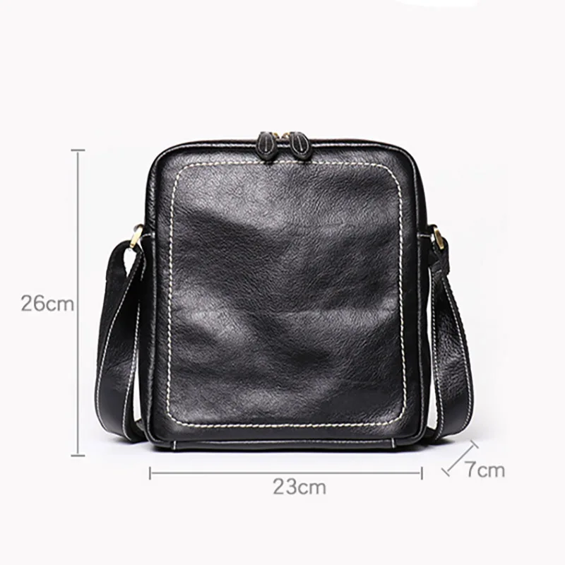 

AETOO Men's first layer cowhide shoulder bag, casual simple messenger bag, trendy handmade leather men's bag