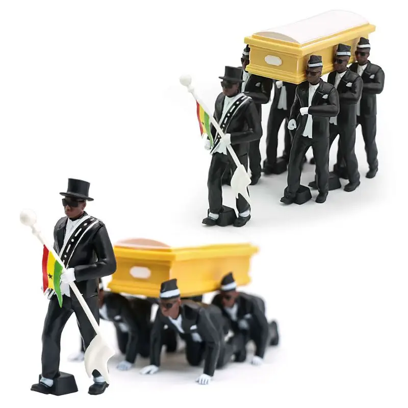 

Cosplay Ghana Dancing Pallbearers Coffin Dance Figure Action Funeral Team Display Funny
