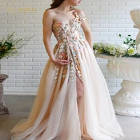 elegant one shoulder evening dresses sweetheart neck a line sleeveless floor length backless appliquebeading prom gowns