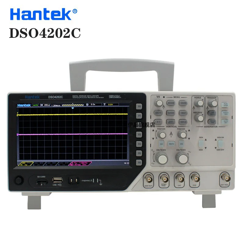 Осциллограф Hantek DSO4202C 2 канала 20 МГц Usb произвольная форма сигнала 1 Гвыб/с Частота