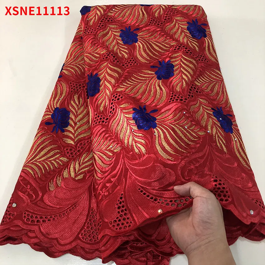 

Hot Sale ​African Swiss Lace Cloth Fashion ​​Ankara High Quality Cotton Dress Textiles Fabric XSNE11110