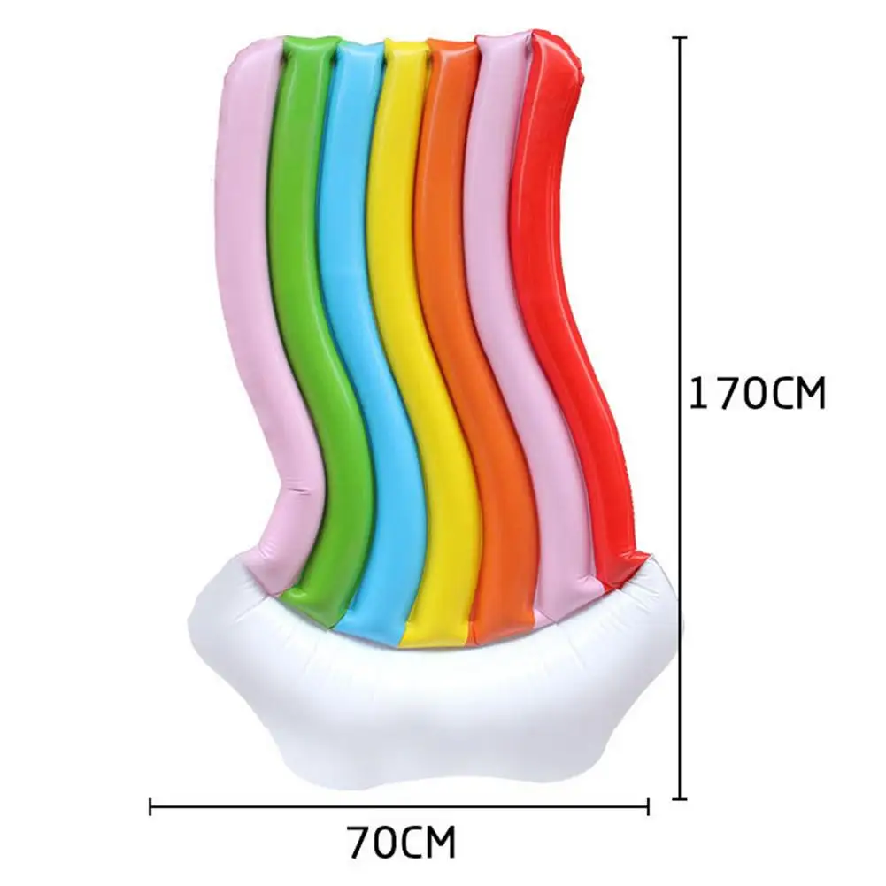 

Summer Water Hammock Floating Row Inflatable Rainbow Swimming Pool Floating Bed PVC Air Mattress Lounger Floating Sleeping bed