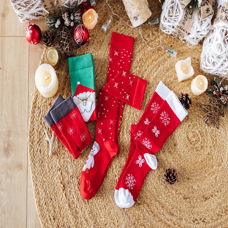 

Christmas Series Cotton Men Tube Socks Funny Happy Personality Cartoon Men's Long Socks absorbs Sweat Thicken Plus Sizes