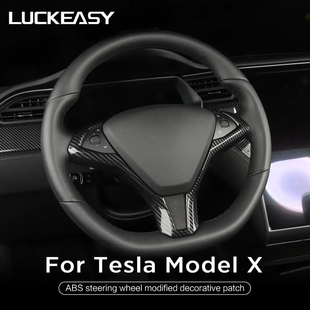 LUCKEASY Автомобильный руль декоративная заплатка для Tesla модель X/S- ABS рулевое колесо аксессуары декоративная рамка патч