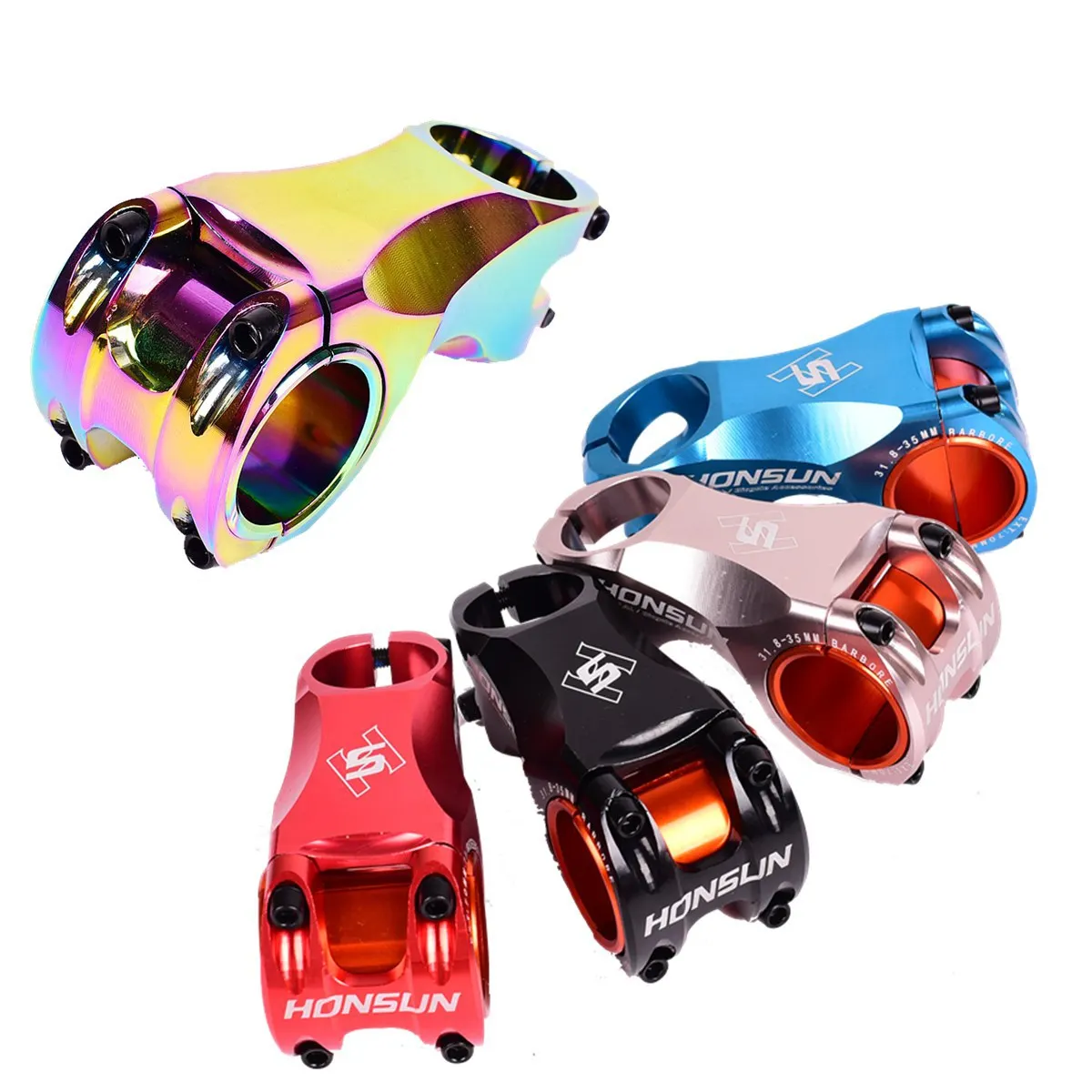 

HONSUN CNC Bike Stem MTB Road Bike Ultralight Stem Aolly XC Handlebar Stem Bike Cycling Accessories -17 Degree 70mm XC35/31.8MM