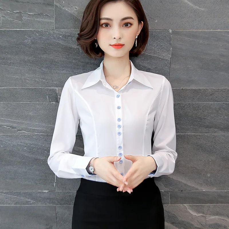 Женские рубашки Mujer De Moda 2019 Elelgant женские белые блузки рубашка плюс размер офисные