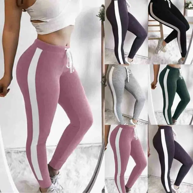 Повседневные женские облегающие спортивные штаны с высокой талией брюки хип хоп