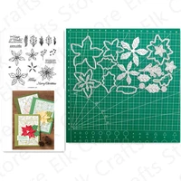 poinsettia petals metal cutting dies and stamps stencils for diy scrapbook photo album paper card decorative craft embossing