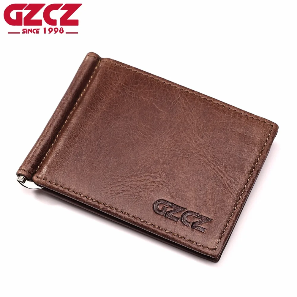 Кошелек GZCZ из натуральной кожи для мужчин и женщин Модный складной бумажник