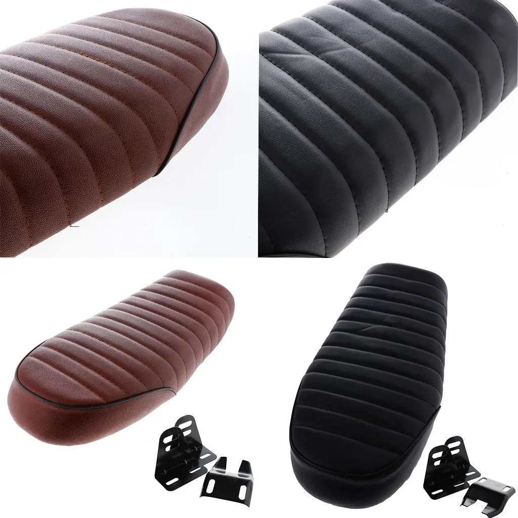 Universal Cafe Racer Seat Leatherette Flat Vintage Cushion Saddle for Honda CG125 |