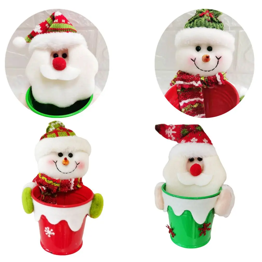 

Настольное украшение для куклы в виде Санта-Клауса, оригинальный держатель стилуса, конфетная банка