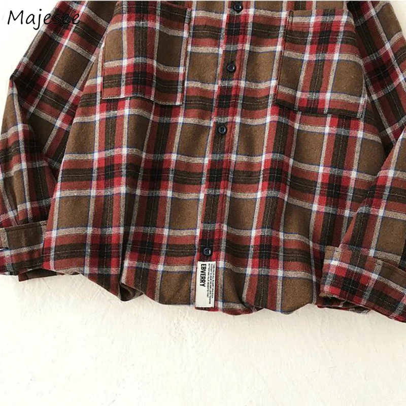 

Men Shirts Long Sleeve Plaid Chic Simple All-match Loose Plus Size 5XL Mens Harajuku New Trendy Korean Style Turn-down Collar