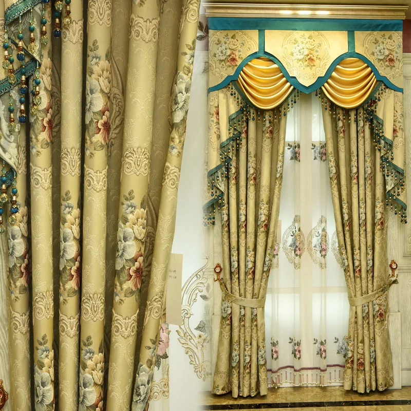 

Curtain for Living Room Modern Minimalist Jacquard Curtains for Bedroom High Precision Valance Embossed Curtain Fabric