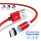 Светодиодный магнитный кабель Micro USB Type C, кабель для зарядки и передачи данных для iPhone 12, Xiaomi, Samsung, Huawei, зарядное устройство USB C, зарядный кабель