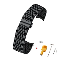 seure stainless steel strap suit for samsung galaxy 24mm universal 7 beads strap metal belt watchband 15mm 17mm 20mm 21mm 22mm