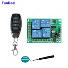 Универсальный беспроводной пульт дистанционного управления, 433 МГц, 12 В постоянного тока, 4 канала, 10 А, реле и радиочастотный передатчик, дистанционное светодиодноеосвещениевентиляторпереключатель управления бытовой техникой