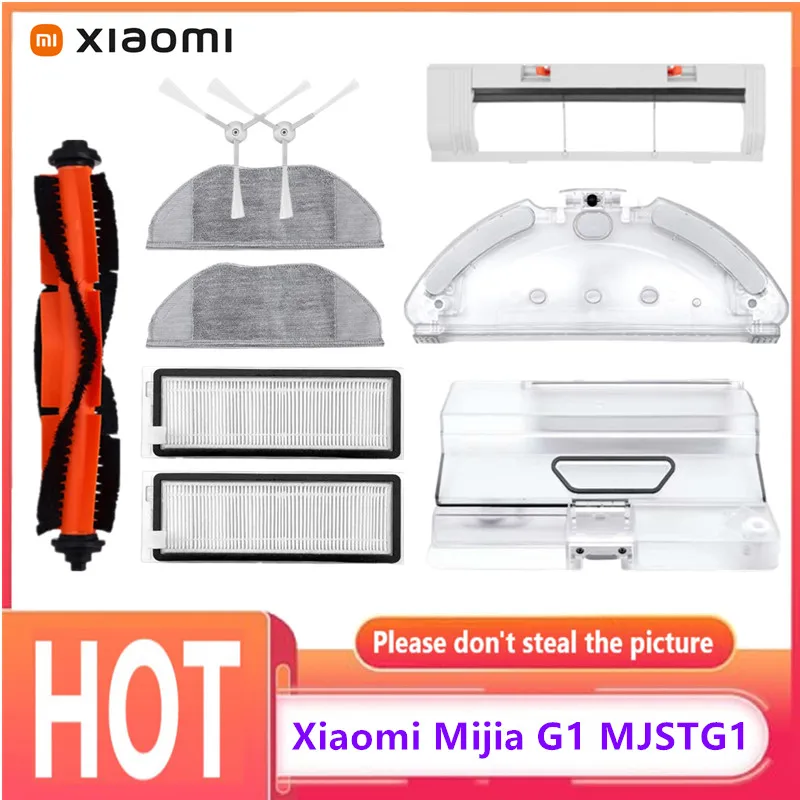 Main Rolling Brush Side Brush Hepa Filter Mop Cloth Kits Water Tank Dust Box Xiaomi Mijia G1 MJSTG1 Robot Vacuum Essential Parts