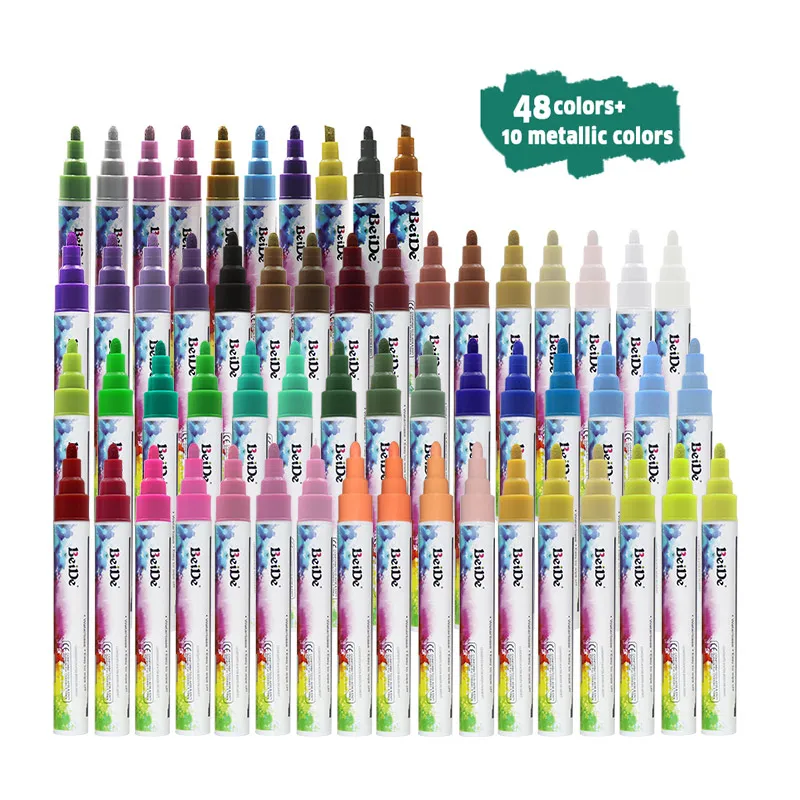 58 colors set Неоновый сухой стирающийся жидкий маркер флуоресцентный мел маркер ручка 58 шт упаковок - Цвет: 58 colors set