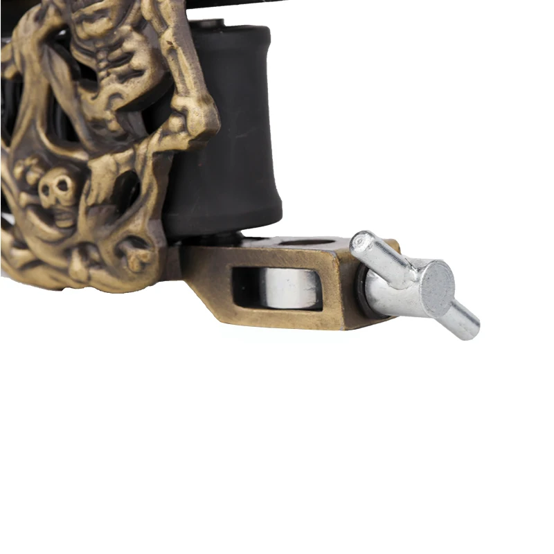 Дешевые тату машины пистолет золотой череп broze ручные 10 обмоток катушки чугунные