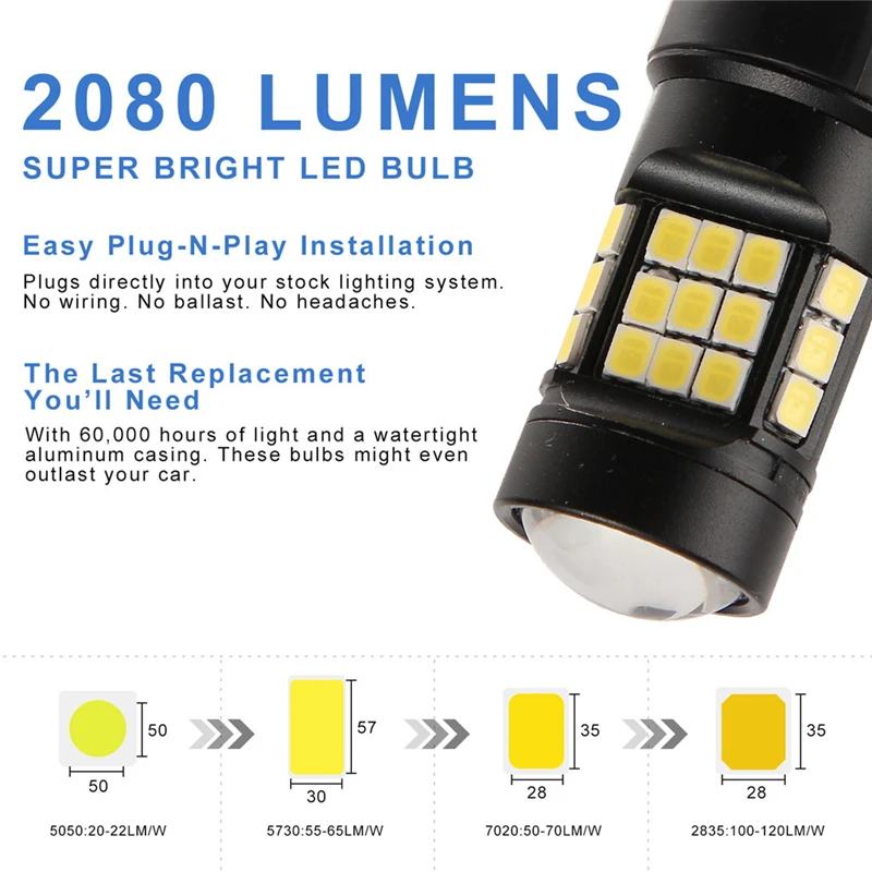 Car LED Backup Light Cold White Lights Reverse Bulb Chipsets Back up Stop Tail Lamp Bulbs Replacement Auto Lamps | Автомобили и