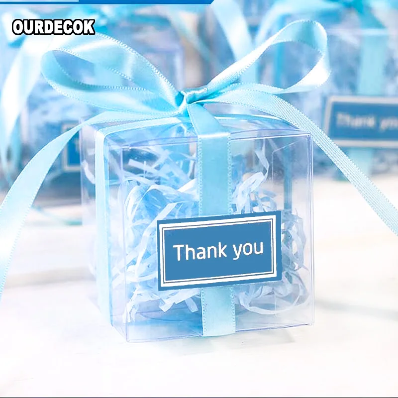 Прозрачная подарочная коробка для конфет 50 шт./лот квадратные коробки из ПВХ