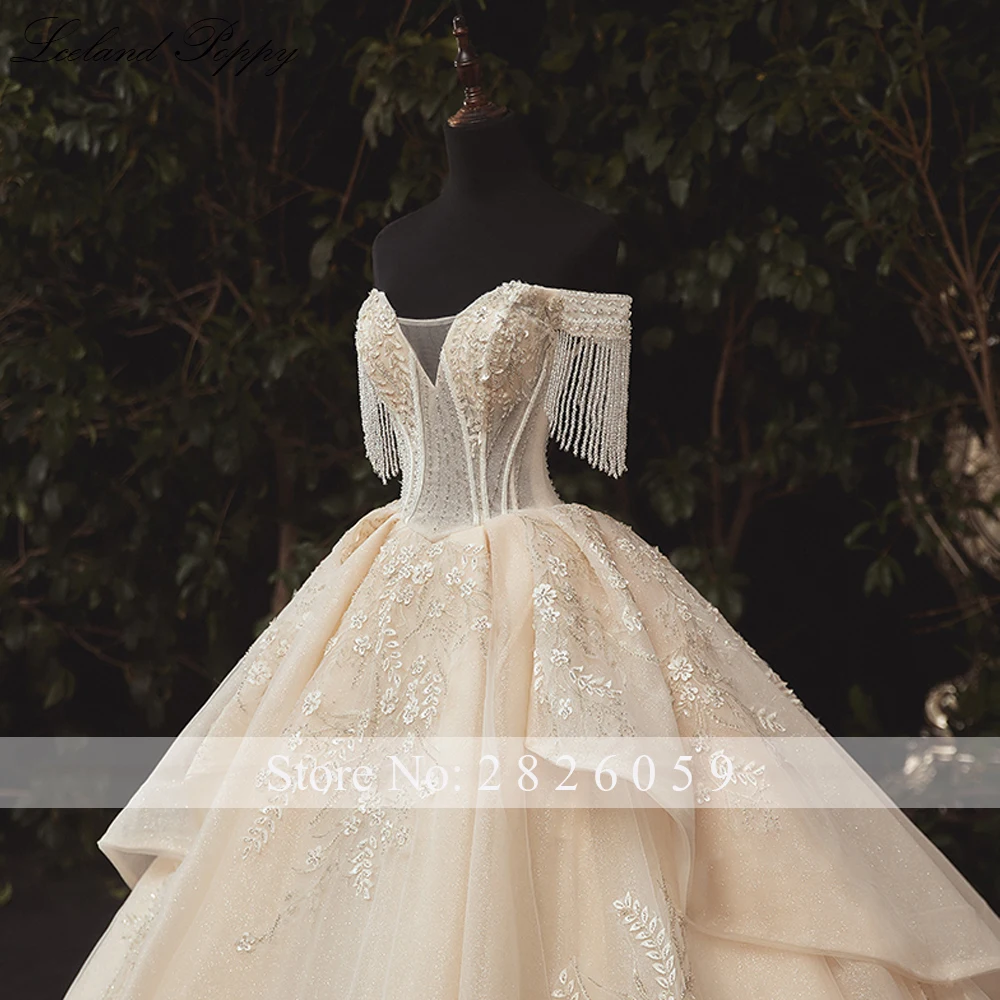 Женское свадебное платье с открытыми плечами Lceland Poppy кружевное аппликацией