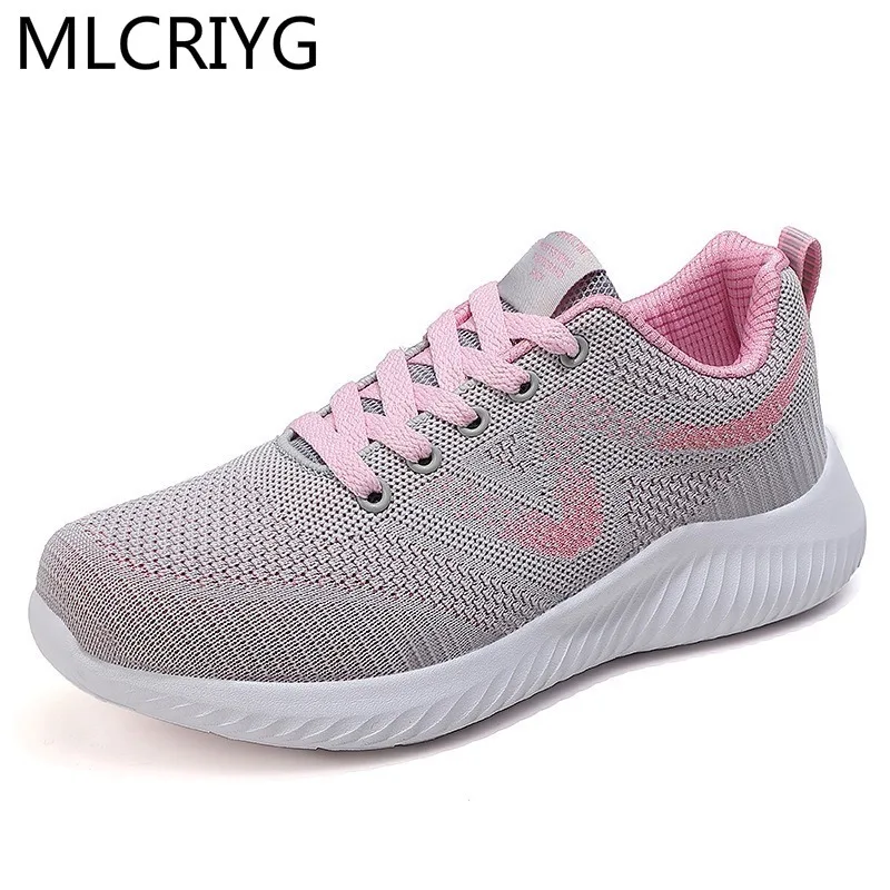 

2021 Fashionable Women's Shoes Comfortable Breathable Mesh Casual Shoes Autumn Women's Lace-up Non-slip Wear-resistant Sneakers