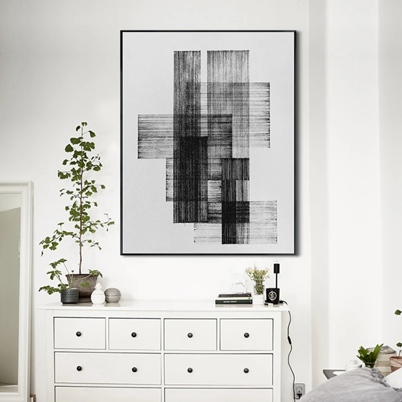 

Nordic Morden Black white line canvas painting posters and print wall art pictures for living room Abstract art posters No Frame
