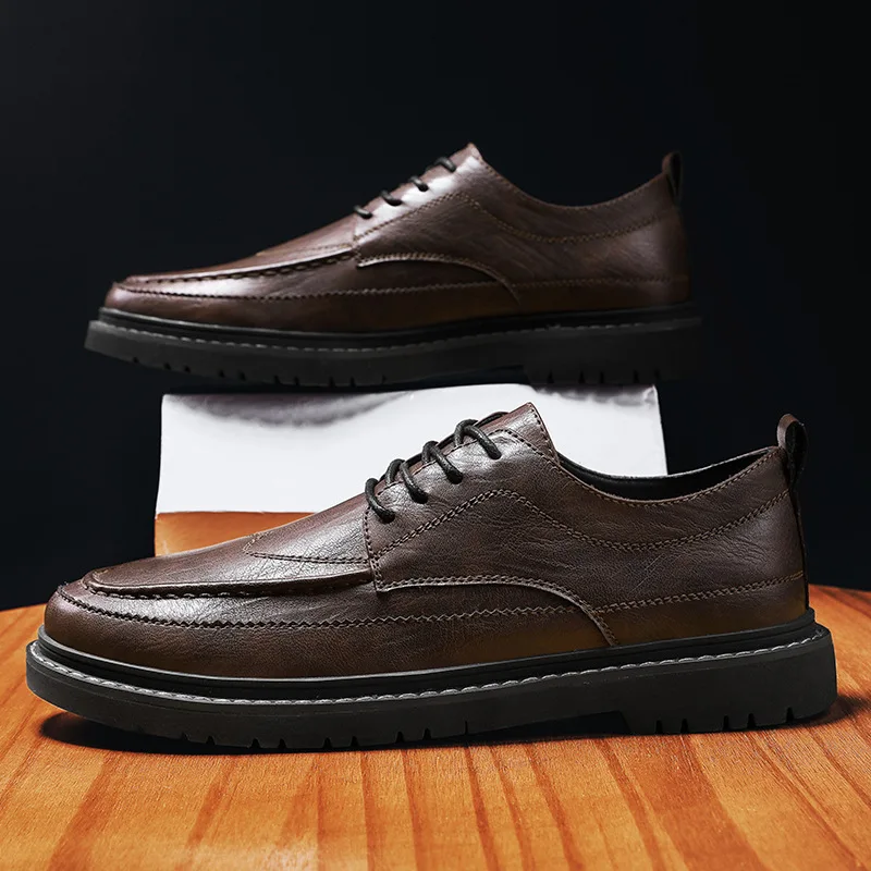 

Туфли-оксфорды мужские деловые, дышащие, резина, классические, для офиса, свадьбы, без каблука, Роскошные Мокасины