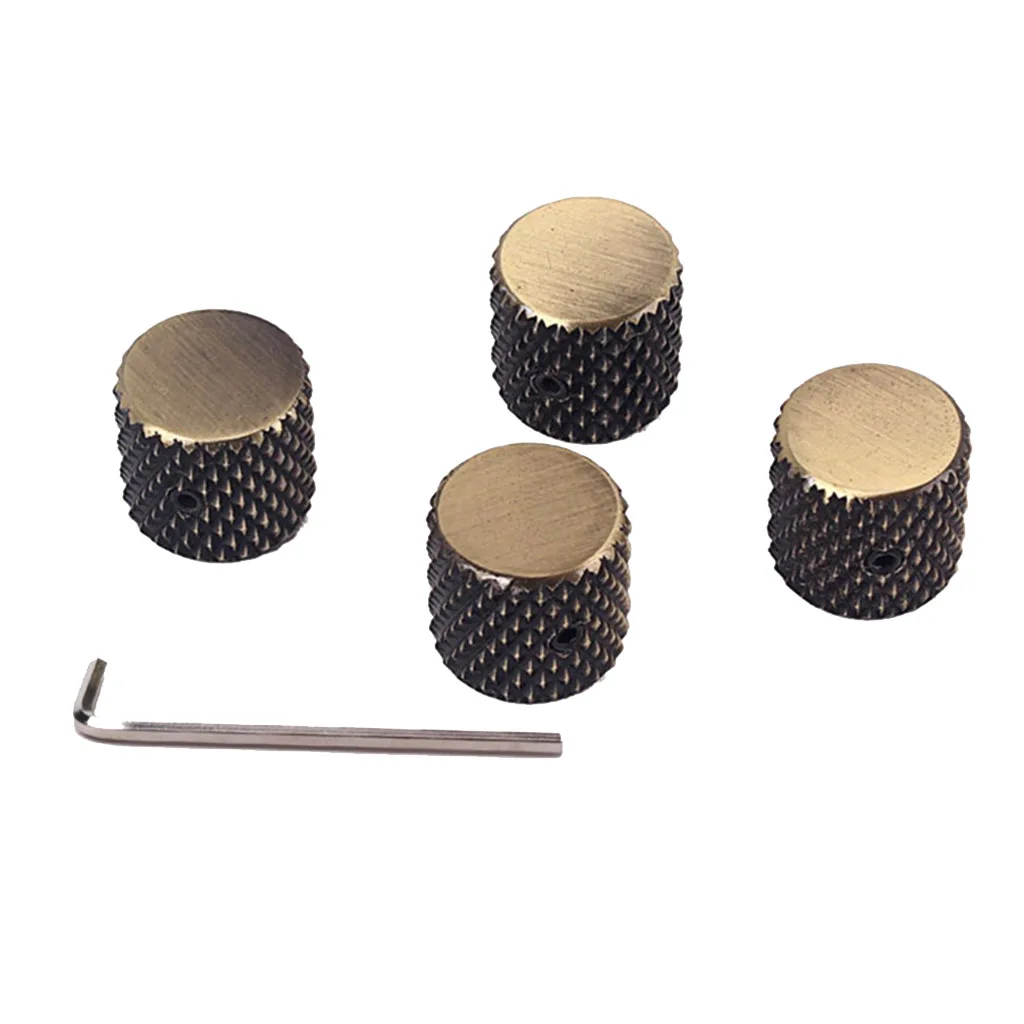 

4pcs Bronze Color Metal Flat Top Tone volume Knob For Electric Guitar