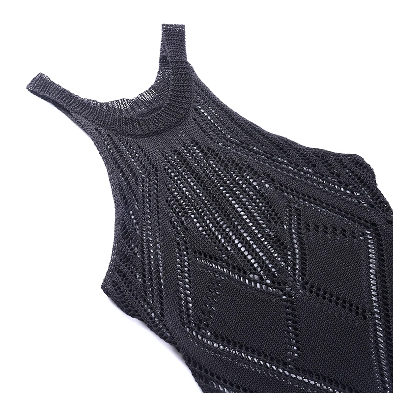 

Hbenna Knitted Mid Dresses Women 2021 Summer Party Dress Black Hollow Out Bohemia Vacation Sexy Long Dresses Women Knit Fashion