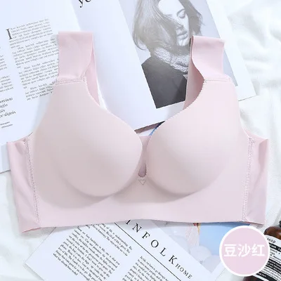 Pink-Bra Горячий комфорт дышащий бесшовный бюстгальтер розовый бюстгальтер сексуальное женское белье плюс размер Бралетт регулируется беспроводной пуш ап бюстгальтеры для женщин нижнее белье - Цвет: Pink-Bra