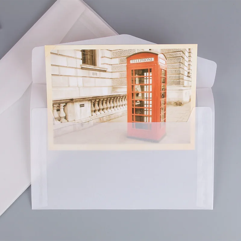 50 шт. пустые полупрозрачные бумажные конверты винтажные для приглашений на