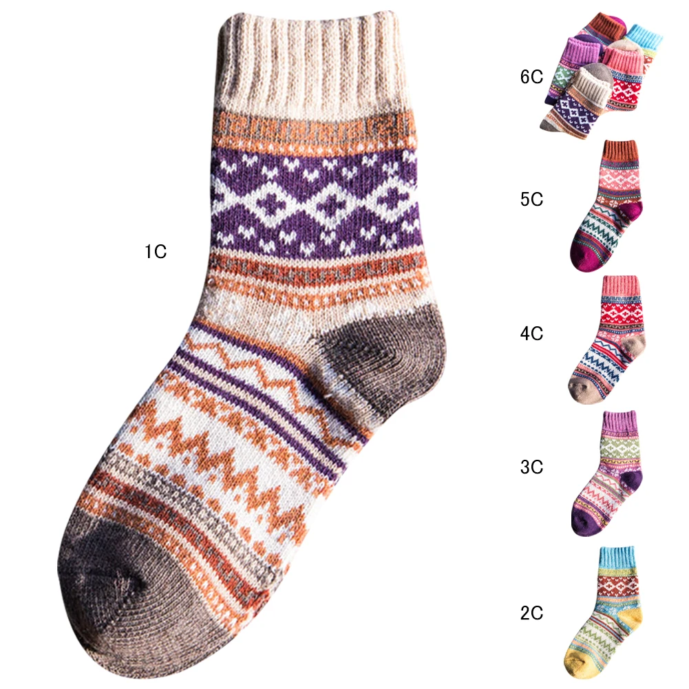 

Women Men Thick Winter Socks Warm Wool Nordic Novelty Sock Unisex Soft Comfortable Socks