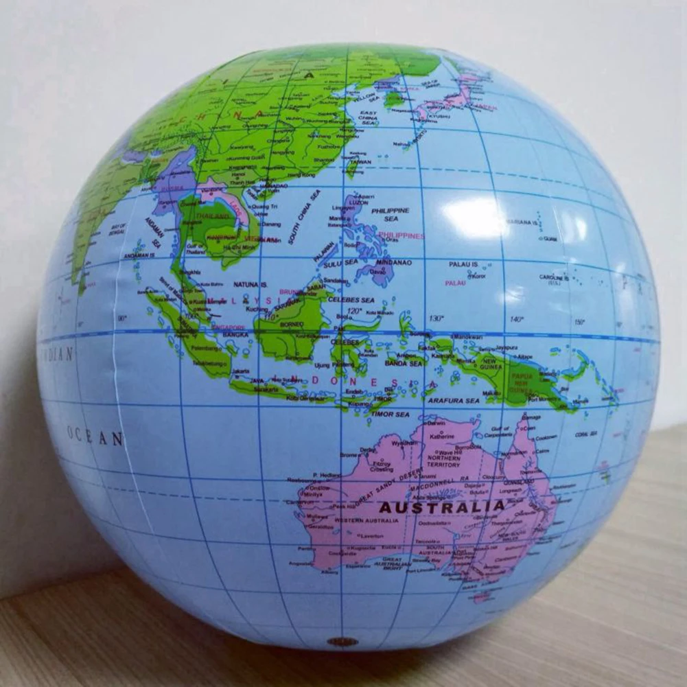 30cm Inflatable World Globe Earth Map Ball Educational Supplies Ocean Kids Learning Geography Toy глобус | Канцтовары для