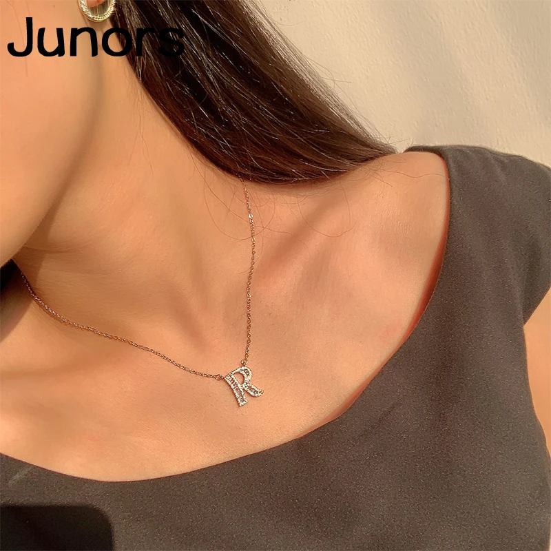 Moda Zircon первоначальное ожерелье для женщин s925 серебро цепь пользовательское имя с