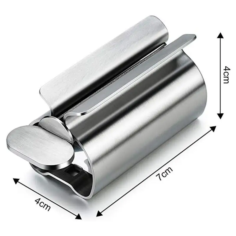 

1PC Toothpaste Squeezer Stainleess Steel Toothpaste Dispenser Rolling Tube Toothpaste Holder Knob-type Rack Bathroom Accessories