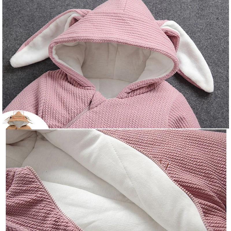 OkayMom Infant Baby Boys Girls Snow Wear Overalls Clothing Toddler Winter Warm Coat Clothes Newborn Cute Thicken Hooded Jumpsuit