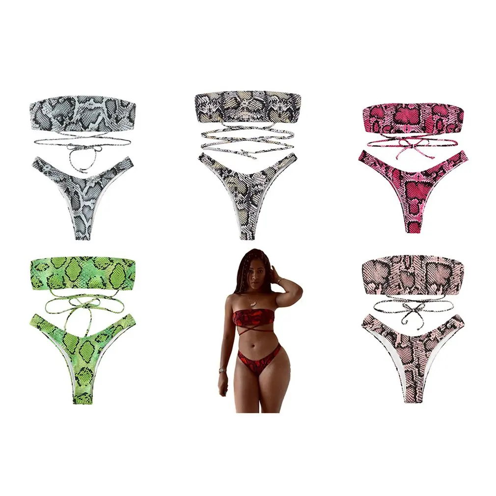 Новый женский раздельный топ с высокой талией купальник открытой спиной