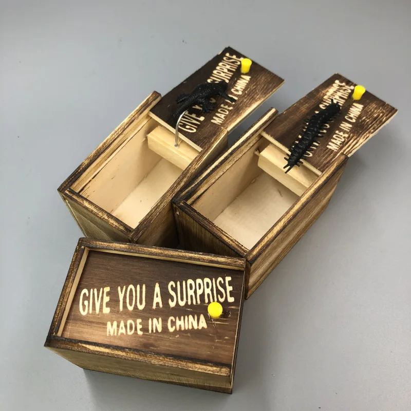 Горячая забавная пугающая коробка деревянная розыгрыш паук скрытый в чехле