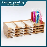 wooden multi layer holder diamond painting tray organizer box craft containers storage rack diamond embroidery accessoire tools