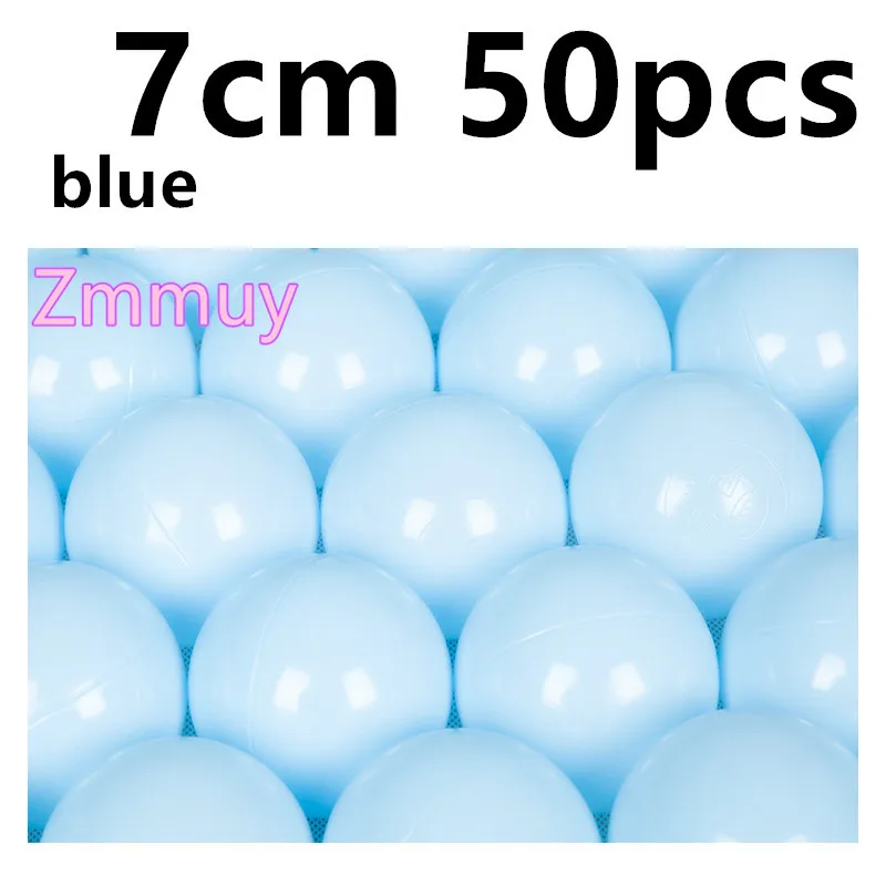 7cm light blue 50pcs 50 шт., 7 см, рождественский подарок, красочный шар, мягкий пластик, Океанский шар, забавный, для маленьких детей, для девочек и мальчиков, плавающая игрушка, бассейн, океан, волнистый шар - Цвет: 7cm light blue 50pcs