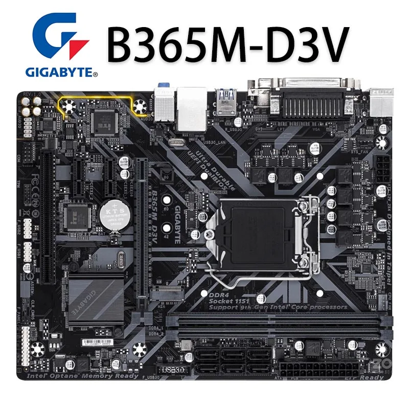 Günstig LGA 1151 Gigabyte B365M D3V Motherboard Intel B365 32GB Unterstützung 8th 9th-Gen I9 I7 I5 I3 CPU PCI-E 3,0 DDR4 M.2 Desktop B365 Neue