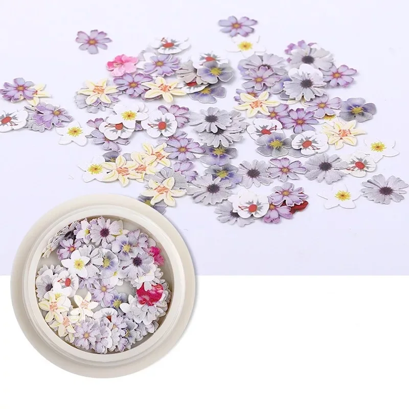 

Nail Art Color Mixed Flower Wood Pulp Piece Small Daisy Rose Fresh Pastoral Nail Dried Flower Patch DIY Nail Art Decoration