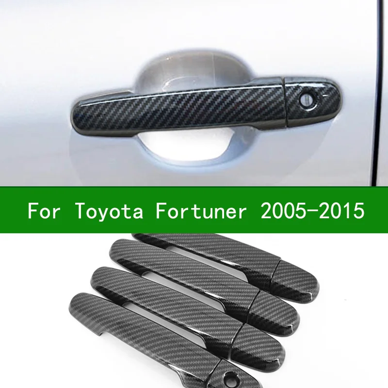 

Accessory glossy black carbon fibre car Side Door Handle cover trim For TOYOTA fortuner AN50 AN60 2005-2015 2006 2007 2009 2012