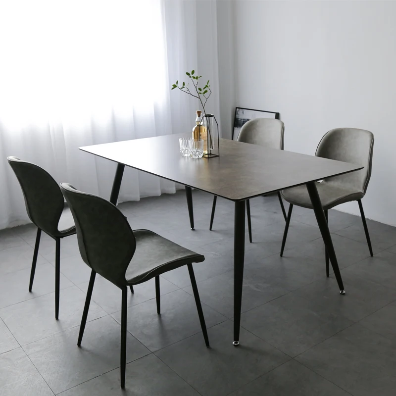 Обеденный стол и стул в скандинавском стиле современный минималистичный с